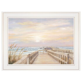 "Ponce Inlet Jetty Sunrise" by Georgia Janisse, Ready to Hang Framed Print, White Frame B06785872