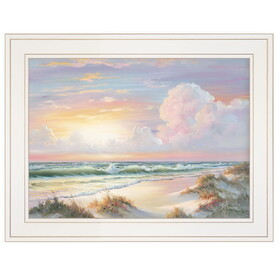 "Golden Sunset on Crystal Cove" by Georgia Janisse, Ready to Hang Framed Print, White Frame B06785873