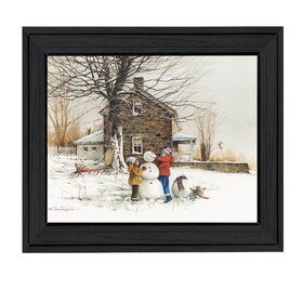 "The Joy of Snow" by John Rossini, Printed Wall Art, Ready to Hang Framed Poster, Black Frame B06785892