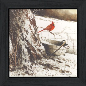 "Country Cardinal" by John Rossini, Printed Wall Art, Ready to Hang Framed Poster, Black Frame B06785893