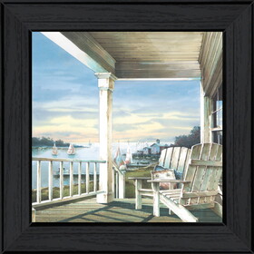 "Waiting on Sunset" by John Rossini, Printed Wall Art, Ready to Hang Framed Poster, Black Frame B06785898