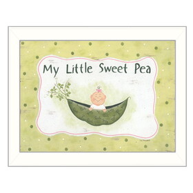"My Little Sweet Pea" by Lisa Kennedy, Printed Wall Art, Ready to Hang Framed Poster, White Frame B06785924