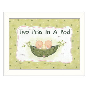 "Two Peas in a Pod" by Lisa Kennedy, Printed Wall Art, Ready to Hang Framed Poster, White Frame B06785925