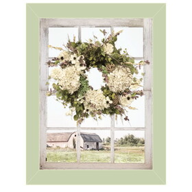 "Pleasant View" by Lori Deiter, Ready to Hang Framed Print, Light Green Window-Style Frame B06785961