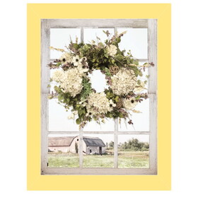 "Pleasant View" by Lori Deiter, Ready to Hang Framed Print, Yellow Window-Style Frame B06785963