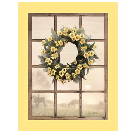 "Country Gazing" by Lori Deiter, Ready to Hang Framed Print, Yellow Window-Style Frame B06785970