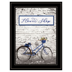 "Flower Shop Bicycle" by Lori Deiter, Ready to Hang Framed Print, Black Frame B06786000