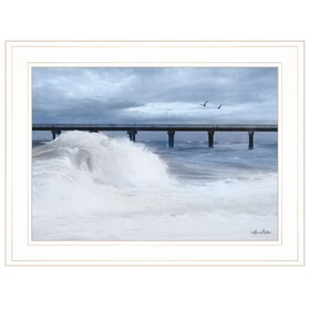 "Blue Waves" by Lori Deiter, Ready to Hang Framed Print, White Frame B06786017