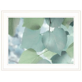 "Aqua Leaves" by Lori Deiter, Ready to Hang Framed Print, White Frame B06786025