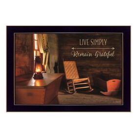 "Live Simply" by Lori Deiter, Printed Wall Art, Ready to Hang Framed Poster, Black Frame B06786036