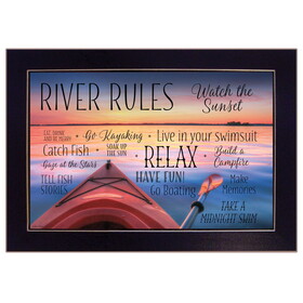 "River Rules" by Lori Deiter, Ready to Hang Framed Print, Black Frame B06786041