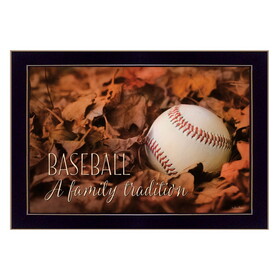 "Baseball - a Family Tradition" by Lori Deiter, Printed Wall Art, Ready to Hang Framed Poster, Black Frame B06786044
