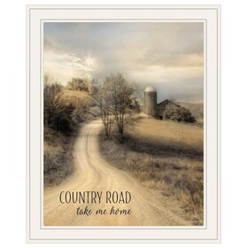 "Country Road Take Me" by Lori Deiter, Ready to Hang Framed Print, White Frame B06786049