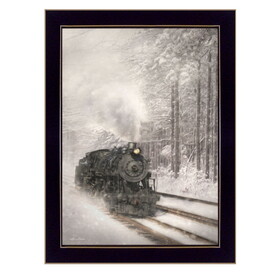"Snowy Locomotive" by Lori Deiter, Ready to Hang Framed Print, Black Frame B06786054