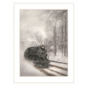 "Snowy Locomotive" by Lori Deiter, Ready to Hang Framed Print, White Frame B06786055