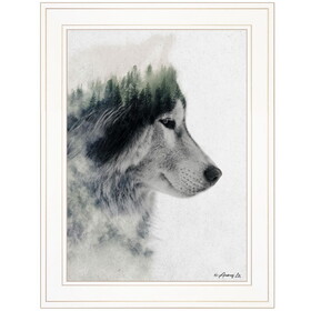 "Wolf Stare" by Andreas Lie, Ready to Hang Framed Print, White Frame B06786084
