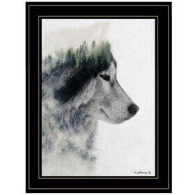 "Wolf Stare" by Andreas Lie, Ready to Hang Framed Print, Black Frame B06786085