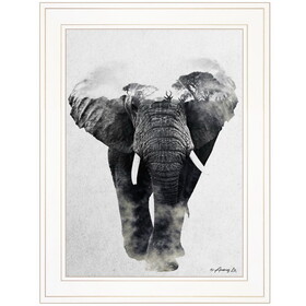 "Elephant Walk" by Andreas Lie, Ready to Hang Framed Print, White Frame B06786088