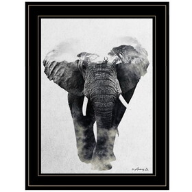 "Elephant Walk" by Andreas Lie, Ready to Hang Framed Print, Black Frame B06786089