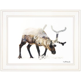 "Arctic Reindeer" by Andreas Lie, Ready to Hang Framed Print, White Frame B06786098
