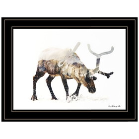 "Arctic Reindeer" by Andreas Lie, Ready to Hang Framed Print, Black Frame B06786099