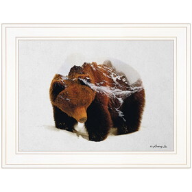 "Bear in the Mountains" by Andreas Lie, Ready to Hang Framed Print, White Frame B06786100