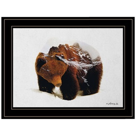 "Bear in the Mountains" by Andreas Lie, Ready to Hang Framed Print, Black Frame B06786101