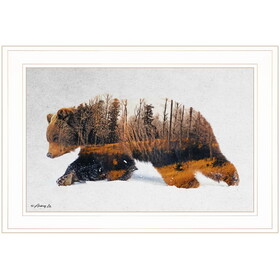 "Traveling Bear" by Andreas Lie, Ready to Hang Framed Print, White Frame B06786104