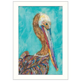 "Pelican I" by Lisa Morales, Printed Wall Art, Ready to Hang Framed Poster, White Frame B06786118