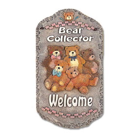 Welcome Sign, "Bear Collector" Porch Decor, Resin Slate Plaque, Ready to Hang Decor B06786129