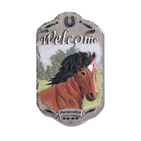 Welcome Sign, "Horse" Porch Decor, Resin Slate Plaque, Ready to Hang Decor B06786130