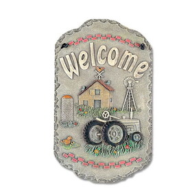 Welcome Sign, "Tractor" Porch Decor, Resin Slate Plaque, Ready to Hang Decor B06786134