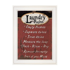 "Laundry Rules" by Linda Spivey, Ready to Hang Framed Print, White Frame B06786140