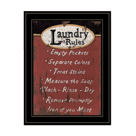 "Laundry Rules" by Linda Spivey, Ready to Hang Framed Print, Black Frame B06786141