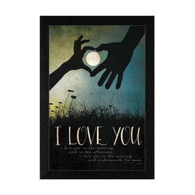 "I Love You Underneath the Moon" by Marla Rae, Printed Wall Art, Ready to Hang Framed Poster, Black Frame B06786156