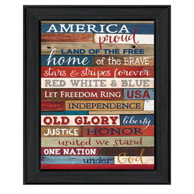 "America Proud" by Marla Rae, Printed Wall Art, Ready to Hang Framed Poster, Black Frame B06786161