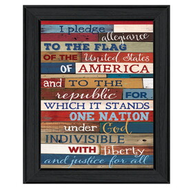 "Pledge of Allegiance" by Marla Rae, Printed Wall Art, Ready to Hang Framed Poster, Black Frame B06786162