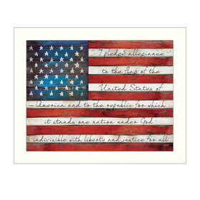 "Pledge of Allegiance" by Marla Rae, Printed Wall Art, Ready to Hang Framed Poster, White Frame B06786165