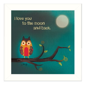 "To the Moon I" by Marla Rae, Printed Wall Art, Ready to Hang Framed Poster, White Frame B06786178