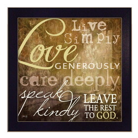 "Live Simply" by Marla Rae, Printed Wall Art, Ready to Hang Framed Poster, Black Frame B06786180
