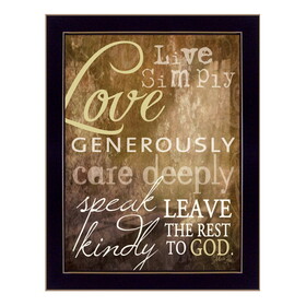 "Live Simply" by Marla Rae, Printed Wall Art, Ready to Hang Framed Poster, Black Frame B06786181