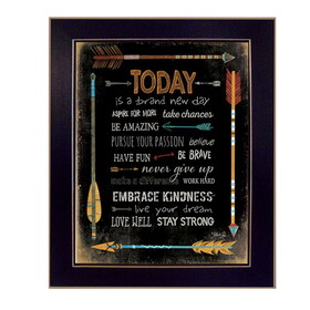 "Today is a Brand New Day" by Marla Rae, Printed Wall Art, Ready to Hang Framed Poster, Black Frame B06786189