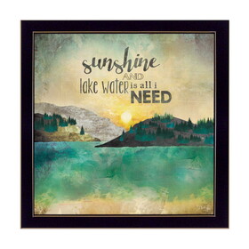 "Sunshine and Lake Water" by Marla Rae, Printed Wall Art, Ready to Hang Framed Poster, Black Frame B06786194