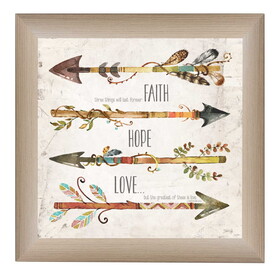 "Faith, Hope, Love" by Marla Rae, Printed Wall Art, Ready to Hang Framed Poster, Beige Frame B06786197