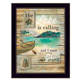 "The Lake is Calling" by Marla Rae, Printed Wall Art, Ready to Hang Framed Poster, Black Frame B06786201