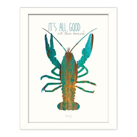 "It's All Good at the Beach" by Marla Rae, Printed Wall Art, Ready to Hang Framed Poster, White Frame B06786205