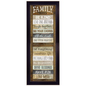 "Family Rules Shutter" by Marla Rae, Printed Wall Art, Ready to Hang Framed Poster, Black Frame B06786207