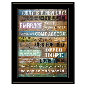 "Today Is" by Marla Rae, Ready to Hang Framed Print, Black Frame B06786214