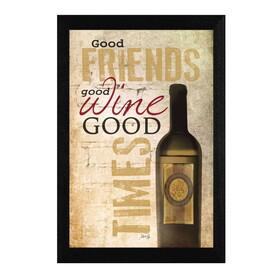 "Good Wine" by Marla Rae, Printed Wall Art, Ready to Hang Framed Poster, Black Frame B06786219