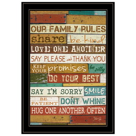 "Our Family Rules" by Marla Rae, Ready to Hang Framed Print, Black Frame B06786229